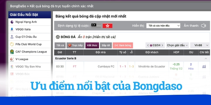 Ưu điểm độc đáo tạo nên thương hiệu Bongdaso