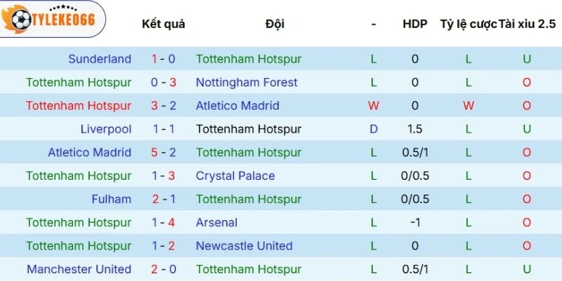dau an thi dau cua tottenham